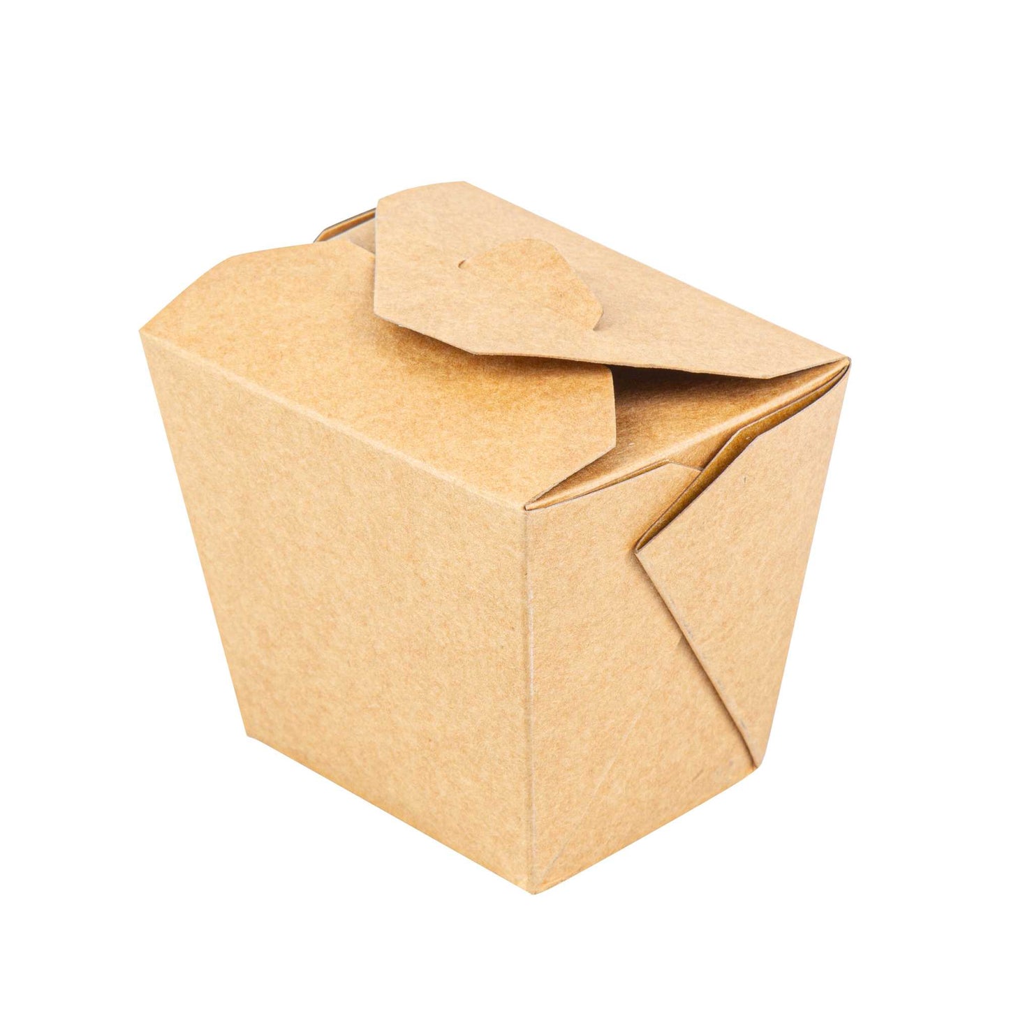 Bio Tek 16 oz Square Kraft Paper Noodle Take Out Container - 3 1/2" x 3" x 3 1/4" - 25 count box