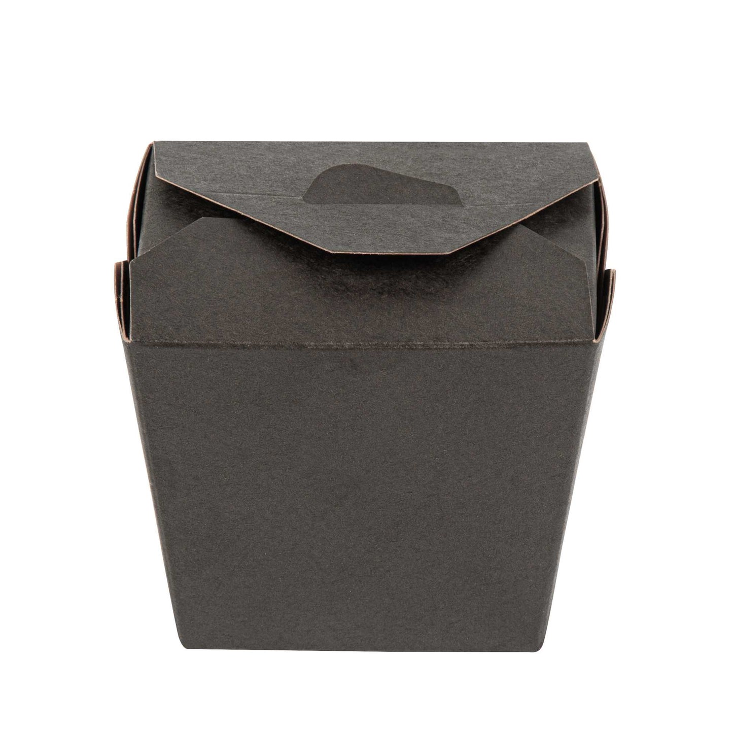 Bio Tek 16 oz Square Black Paper Noodle Take Out Container - 3 1/2" x 3" x 3 1/4" - 200 count box