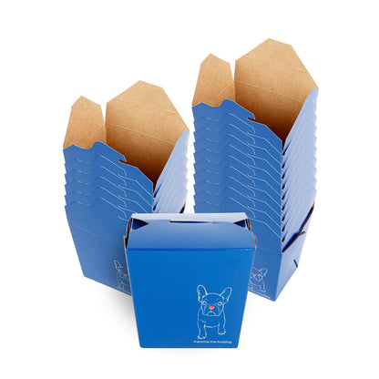 Bio Tek 16 oz Square Frenchie Paper Noodle Take Out Container - 3 1/2" x 3" x 3 1/4" - 50 count box