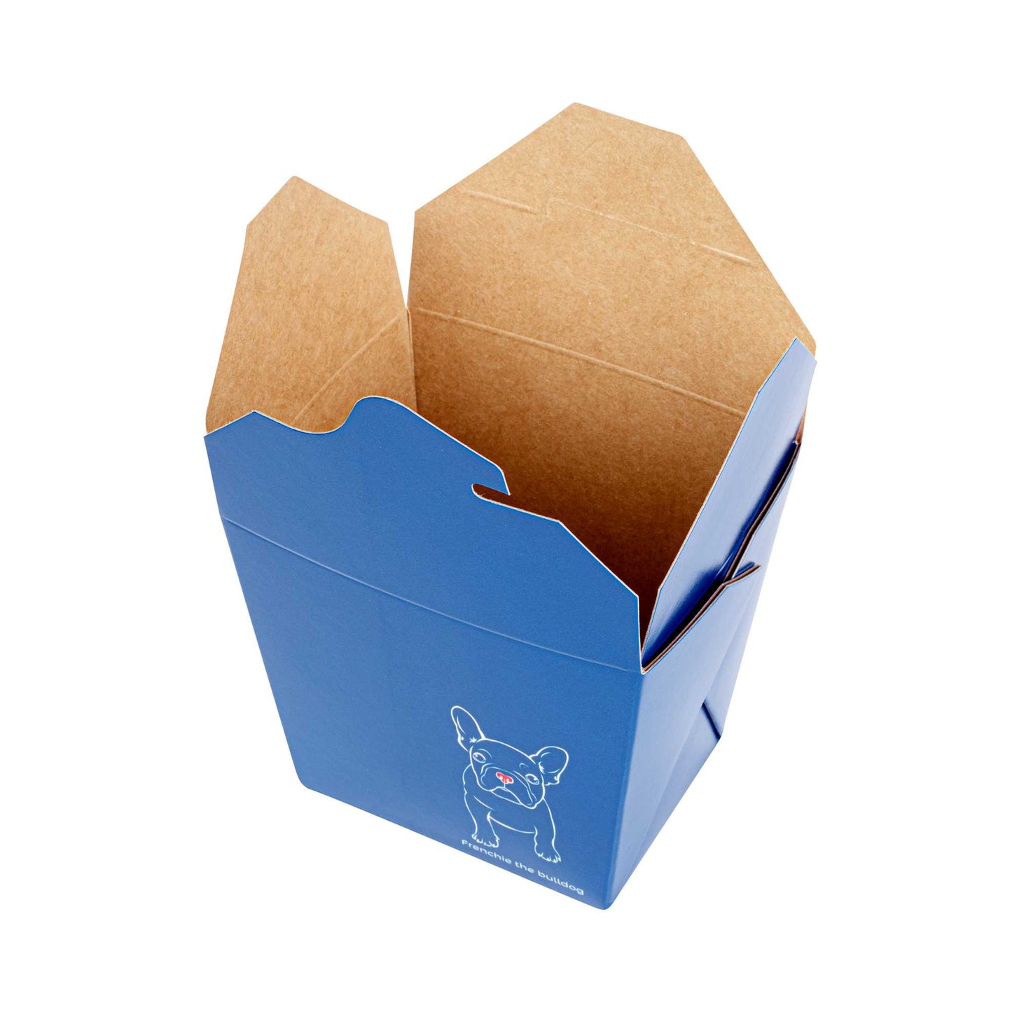 Bio Tek 16 oz Square Frenchie Paper Noodle Take Out Container - 3 1/2" x 3" x 3 1/4" - 50 count box