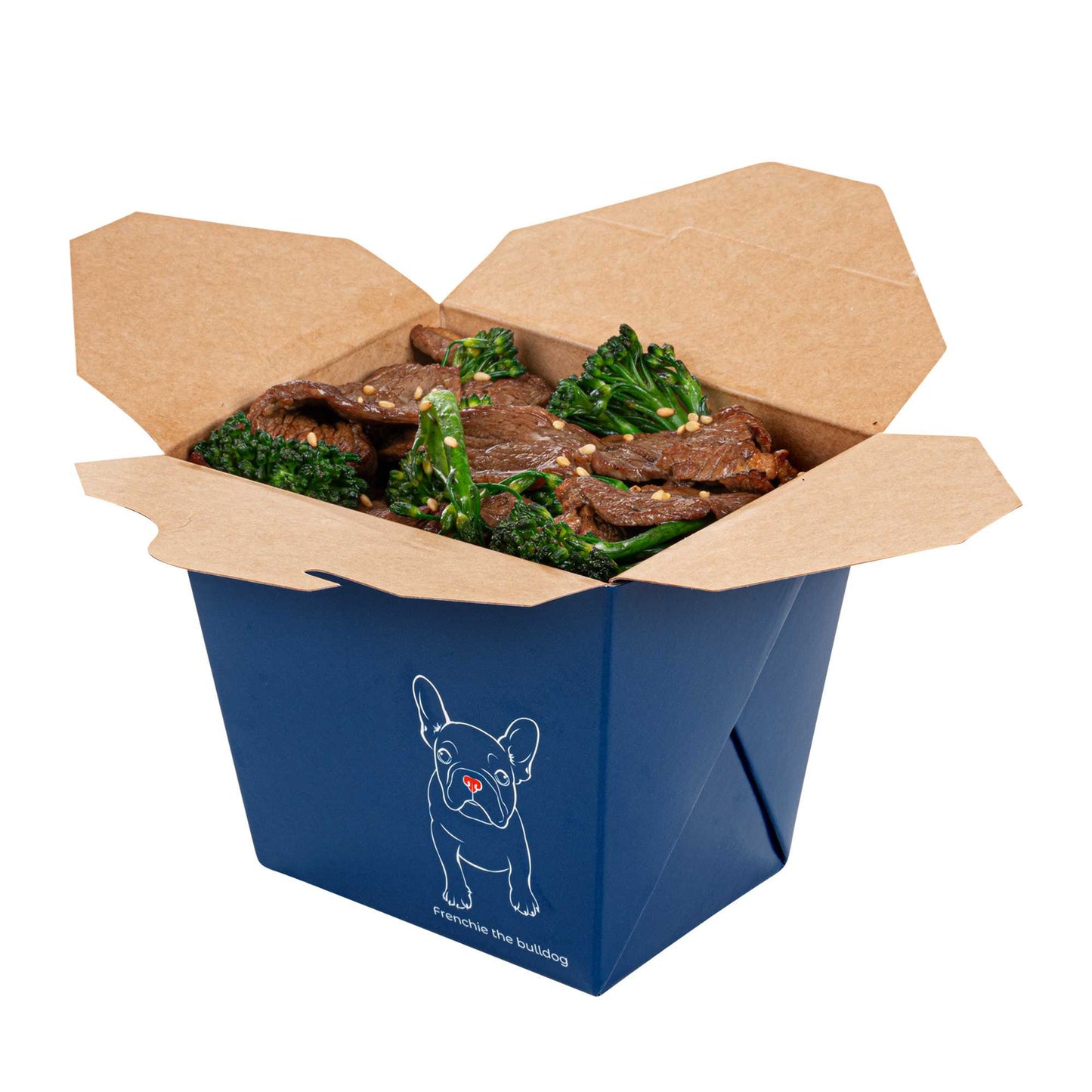 Bio Tek 16 oz Square Frenchie Paper Noodle Take Out Container - 3 1/2" x 3" x 3 1/4" - 200 count box