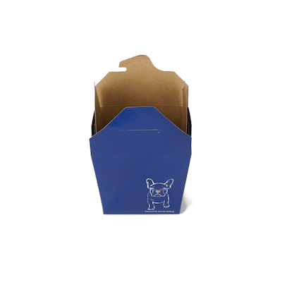 Bio Tek 16 oz Square Frenchie Paper Noodle Take Out Container - 3 1/2" x 3" x 3 1/4" - 200 count box