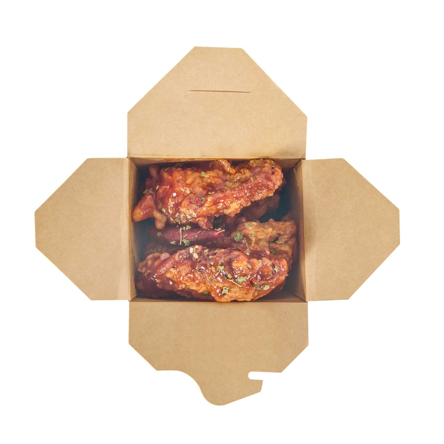 Bio Tek 16 oz Square Plaid Paper Noodle Take Out Container - 3 1/2" x 3" x 3 1/4" - 200 count box