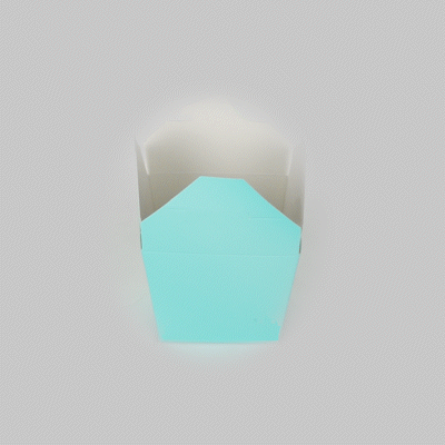 Bio Tek 16 oz Square Turquoise Paper Noodle Take Out Container - 3 1/2" x 3" x 3 1/4" - 200 count box