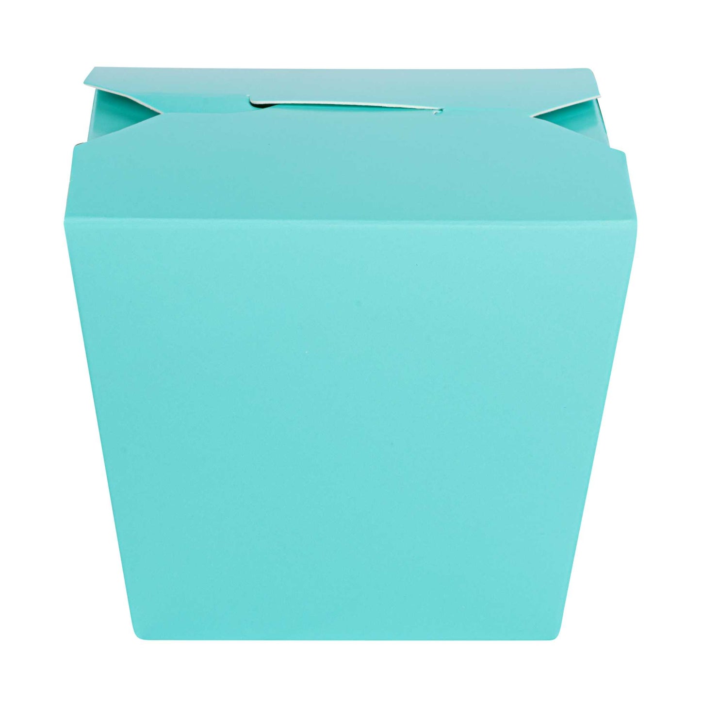 Bio Tek 16 oz Square Turquoise Paper Noodle Take Out Container - 3 1/2" x 3" x 3 1/4" - 200 count box