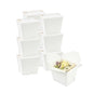 Bio Tek 16 oz Square White Paper Noodle Take Out Container - 3 1/2" x 3" x 3 1/4" - 200 count box