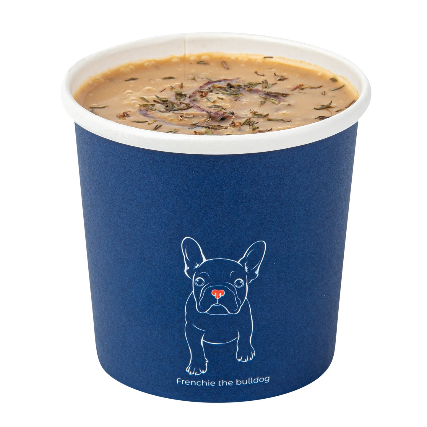 Bio Tek 12 oz Round Frenchie Paper Soup Container - 3 1/2" x 3 1/2" x 3 1/2" - 25 count box