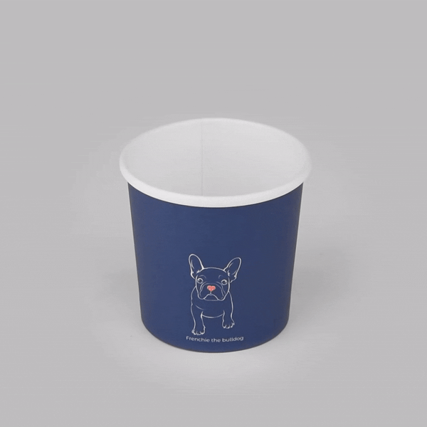 Bio Tek 12 oz Round Frenchie Paper Soup Container - 3 1/2" x 3 1/2" x 3 1/2" - 25 count box