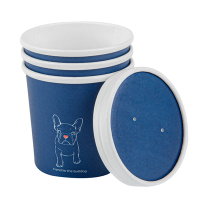Bio Tek 12 oz Round Frenchie Paper Soup Container - 3 1/2" x 3 1/2" x 3 1/2" - 200 count box