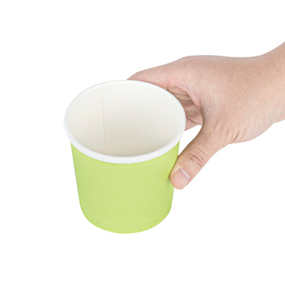 Bio Tek 12 oz Round Eco Green Paper Soup Container - 3 1/2" x 3 1/2" x 3 1/2" - 200 count box