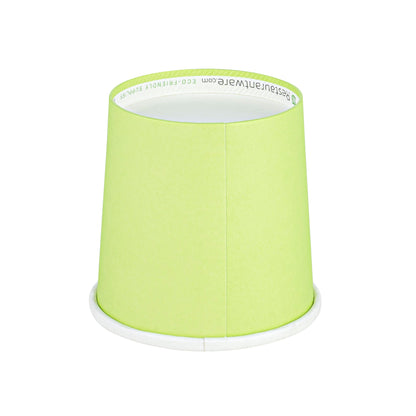 Bio Tek 12 oz Round Eco Green Paper Soup Container - 3 1/2" x 3 1/2" x 3 1/2" - 200 count box
