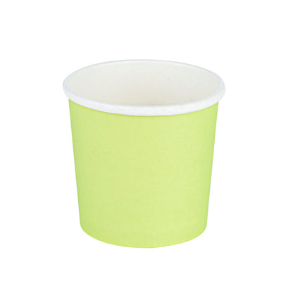 Bio Tek 12 oz Round Eco Green Paper Soup Container - 3 1/2" x 3 1/2" x 3 1/2" - 200 count box