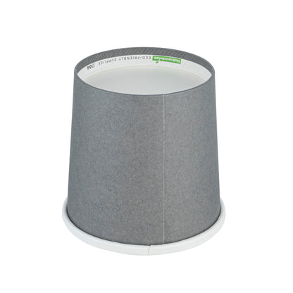 Bio Tek 12 oz Round Gray Paper Soup Container - 3 1/2" x 3 1/2" x 3 1/2" - 25 count box