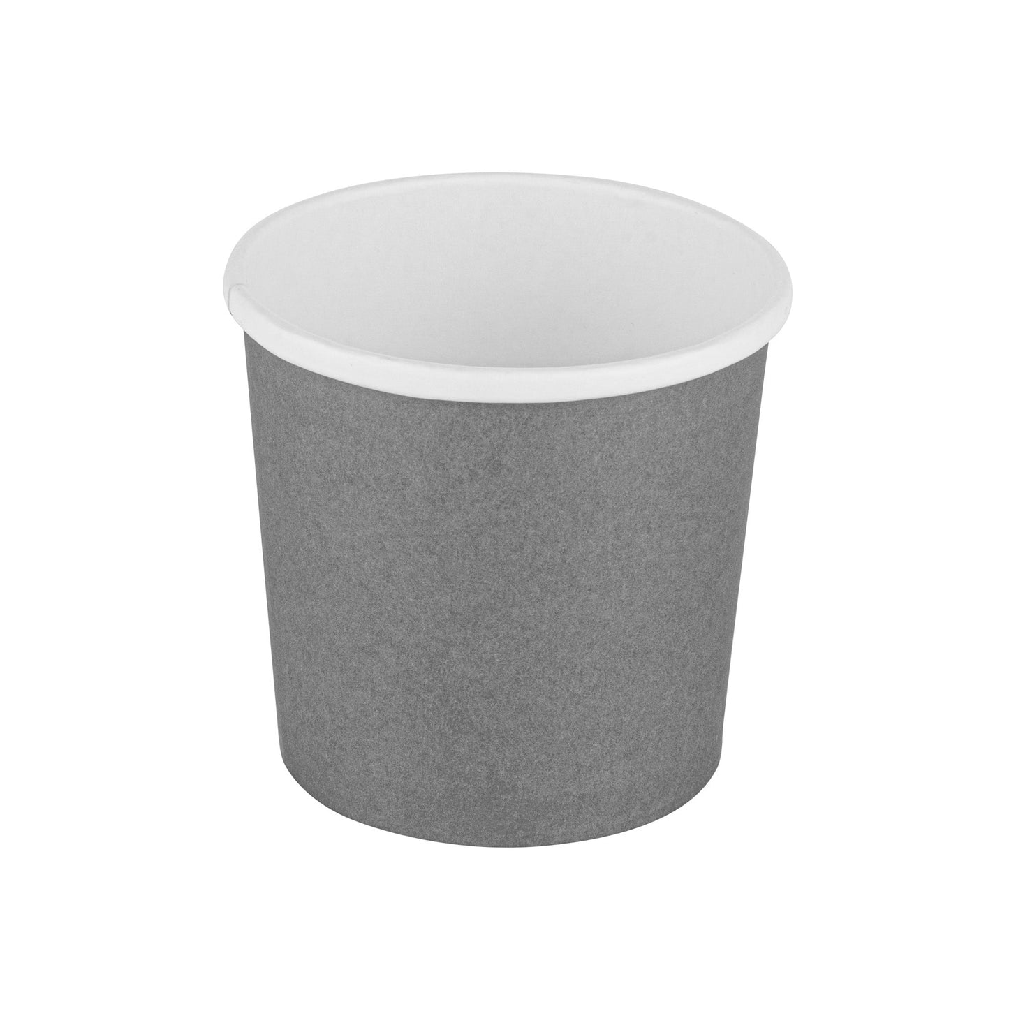 Bio Tek 12 oz Round Gray Paper Soup Container - 3 1/2" x 3 1/2" x 3 1/2" - 25 count box