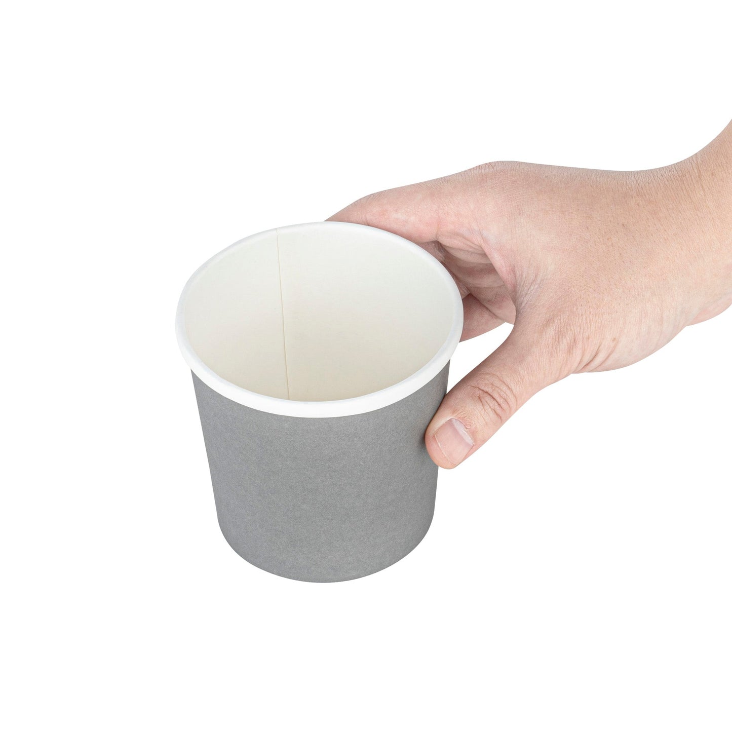 Bio Tek 12 oz Round Gray Paper Soup Container - 3 1/2" x 3 1/2" x 3 1/2" - 200 count box