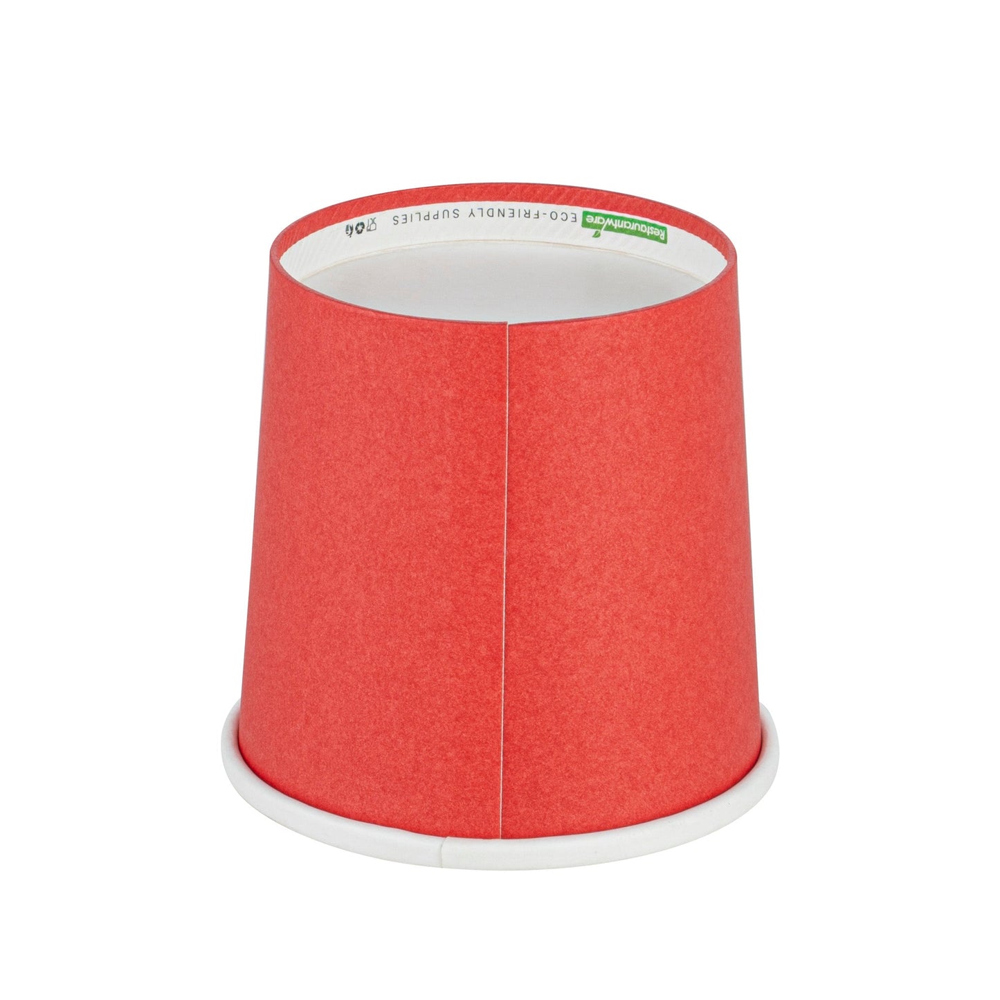 Bio Tek 12 oz Round Red Paper Soup Container - 3 1/2" x 3 1/2" x 3 1/2" - 25 count box