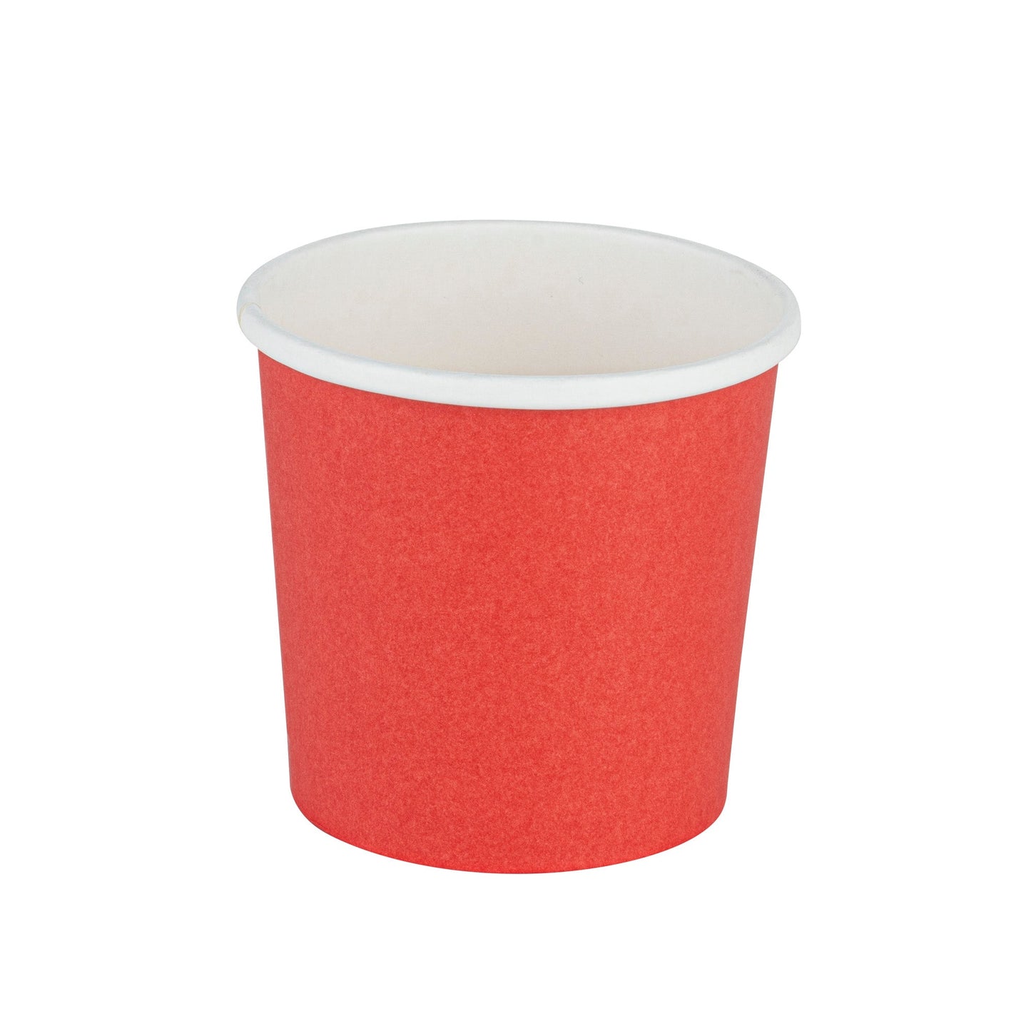 Bio Tek 12 oz Round Red Paper Soup Container - 3 1/2" x 3 1/2" x 3 1/2" - 25 count box