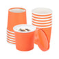 Bio Tek 12 oz Round Tangerine Orange Paper Soup Container - 3 1/2" x 3 1/2" x 3 1/2" - 200 count box