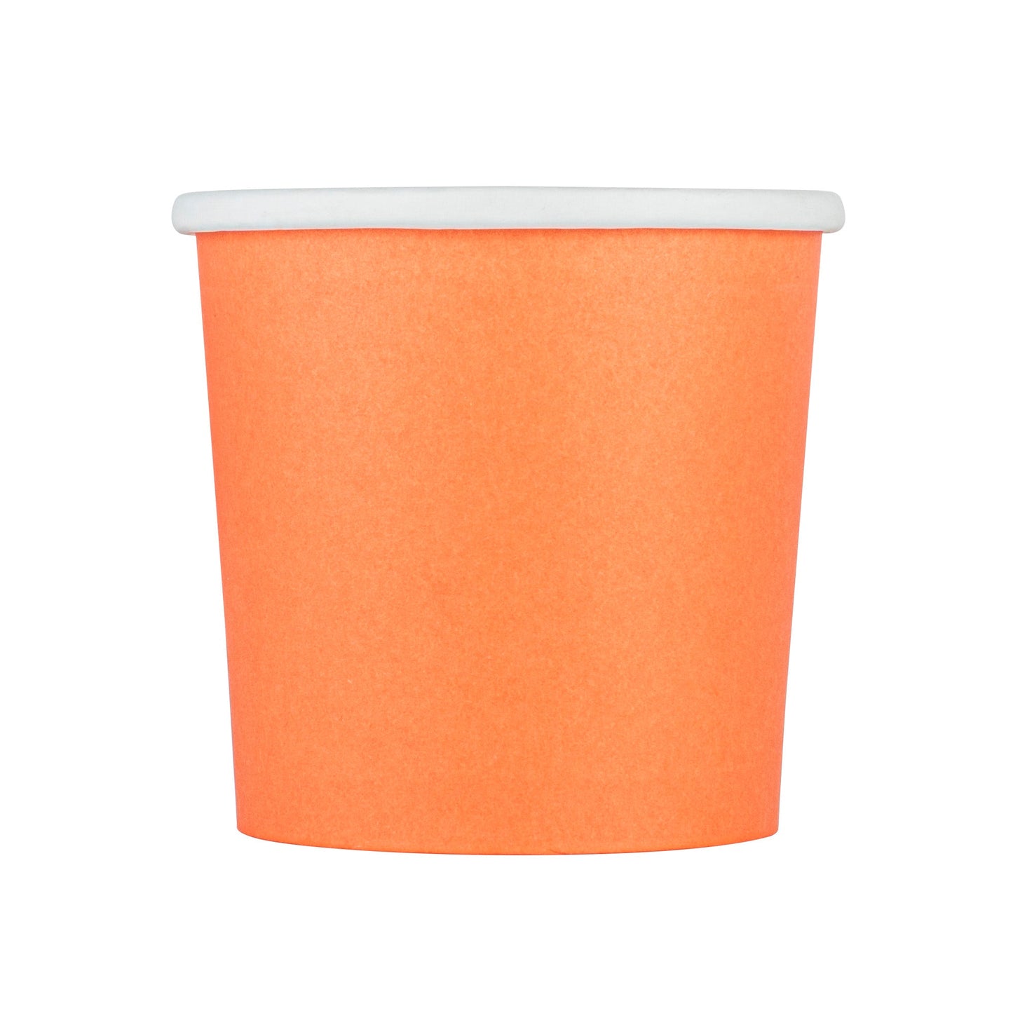 Bio Tek 12 oz Round Tangerine Orange Paper Soup Container - 3 1/2" x 3 1/2" x 3 1/2" - 25 count box