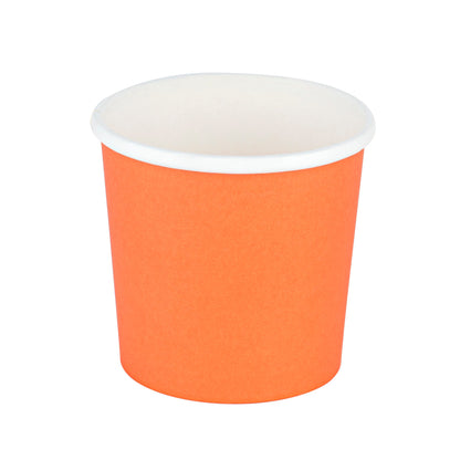 Bio Tek 12 oz Round Tangerine Orange Paper Soup Container - 3 1/2" x 3 1/2" x 3 1/2" - 200 count box