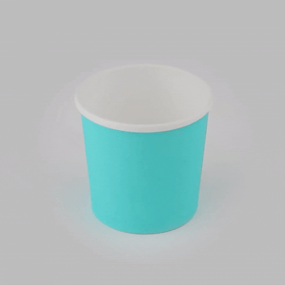 Bio Tek 12 oz Round Turquoise Paper Soup Container - 3 1/2" x 3 1/2" x 3 1/2" - 200 count box