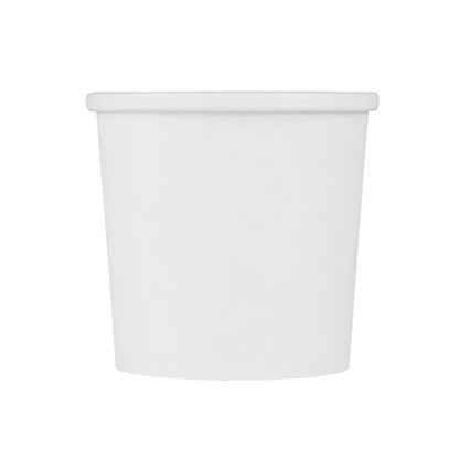 Bio Tek 12 oz Round White Paper Soup Container - 3 1/2" x 3 1/2" x 3 1/2" - 200 count box