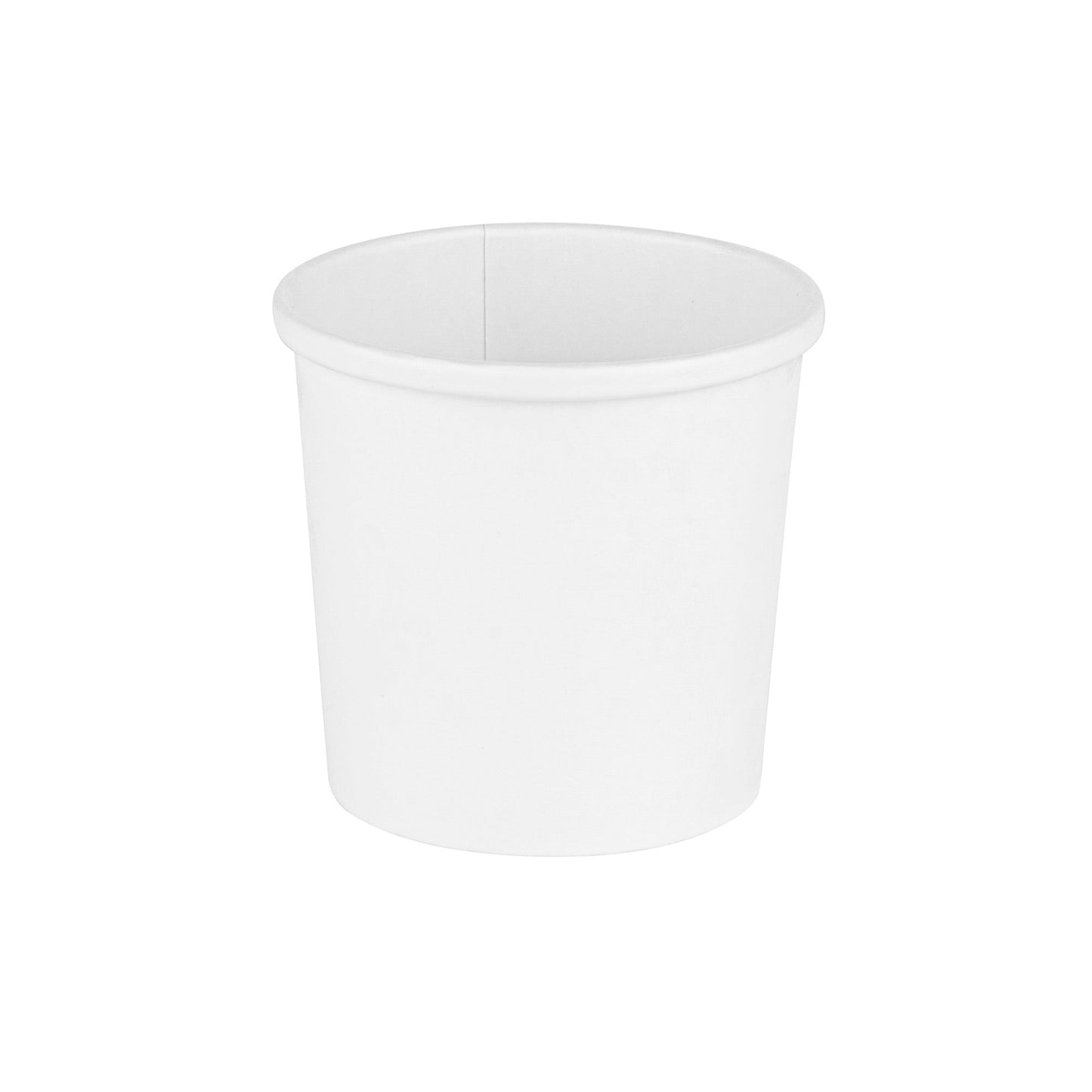 Bio Tek 12 oz Round White Paper Soup Container - 3 1/2" x 3 1/2" x 3 1/2" - 200 count box