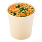 Bio Tek 16 oz Round Bamboo Paper Soup Container - 3 3/4" x 3 3/4" x 4" - 25 count box