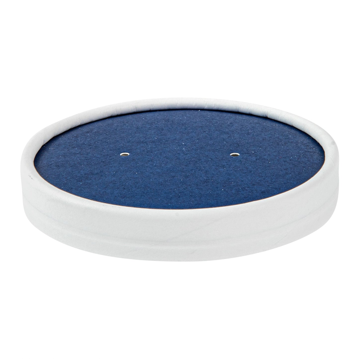 Bio Tek Round Blue and White Stripe Paper Soup Container Lid - Fits 12 oz - 25 count box