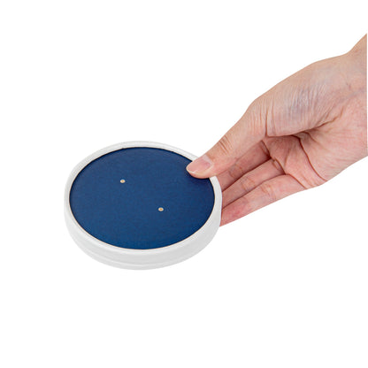 Bio Tek Round Blue and White Stripe Paper Soup Container Lid - Fits 12 oz - 25 count box