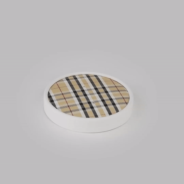 Bio Tek Round Plaid Paper Soup Container Lid - Fits 12 oz - 25 count box