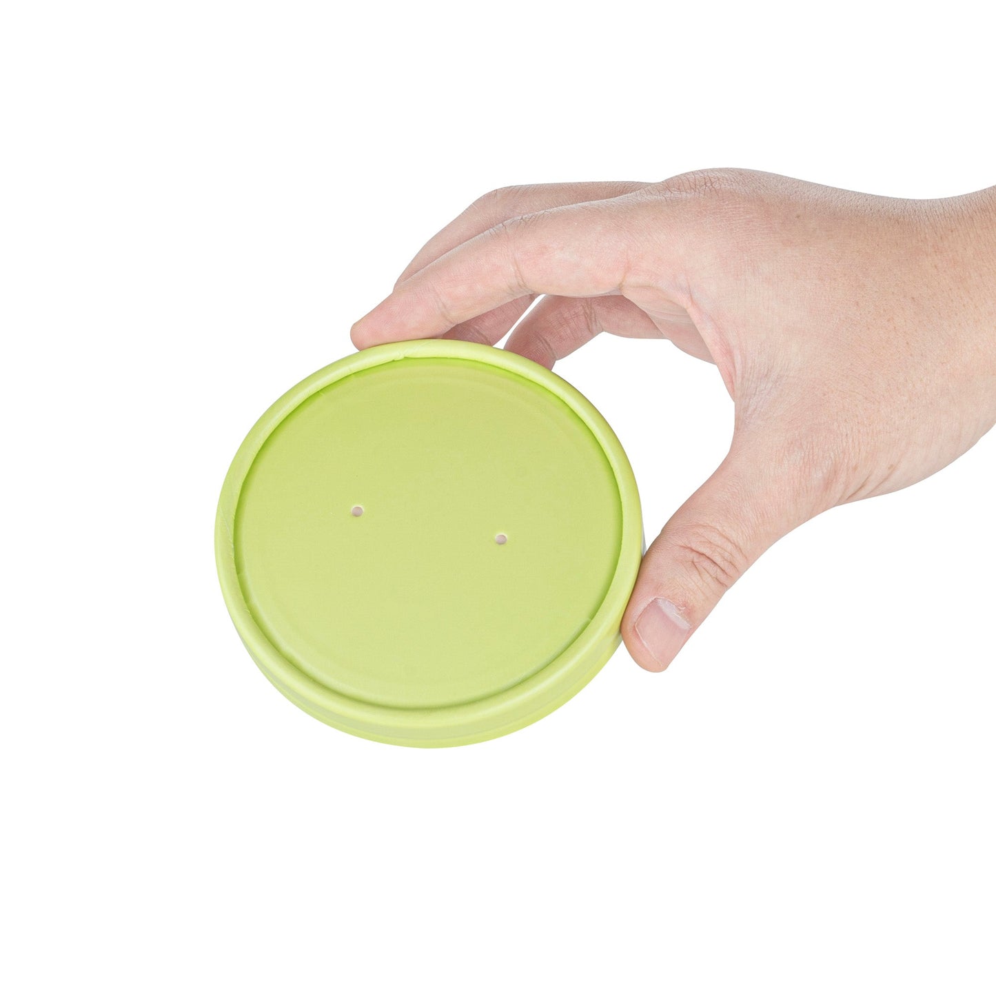 Bio Tek Round Eco Green Paper Soup Container Lid - Fits 12 oz - 25 count box