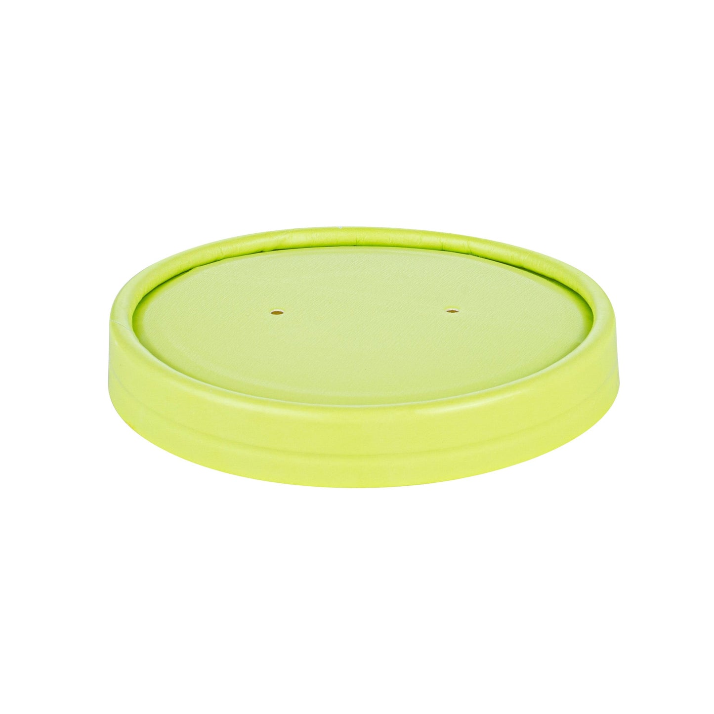Bio Tek Round Eco Green Paper Soup Container Lid - Fits 12 oz - 25 count box