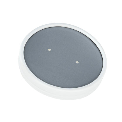 Bio Tek Round Gray Paper Soup Container Lid - Fits 12 oz - 25 count box