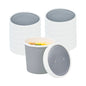 Bio Tek Round Gray Paper Soup Container Lid - Fits 12 oz - 25 count box