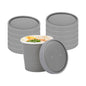 Bio Tek Round Gray Soup Container Lid - White Rim, Fits 12 oz - 25 count box