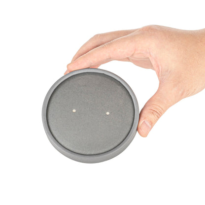 Bio Tek Round Gray Soup Container Lid - White Rim, Fits 12 oz - 25 count box