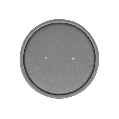 Bio Tek Round Gray Soup Container Lid - White Rim, Fits 12 oz - 25 count box