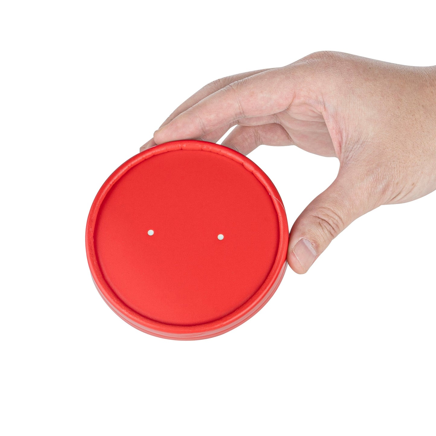 Bio Tek Round Red Paper Soup Container Lid - Fits 12 oz - 25 count box