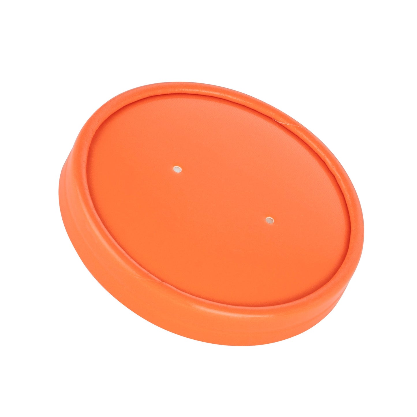 Bio Tek Round Tangerine Orange Paper Soup Container Lid - Fits 12 oz - 200 count box