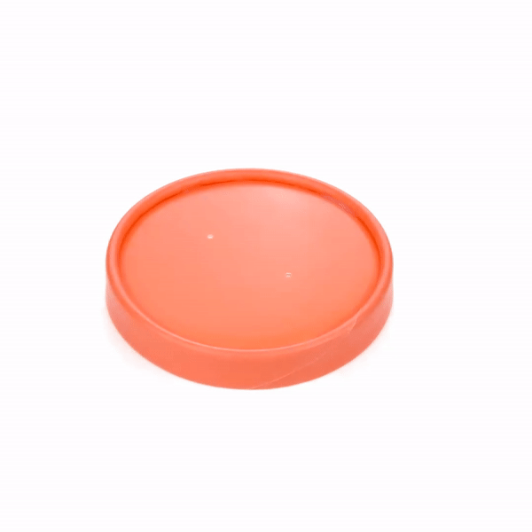 Bio Tek Round Tangerine Orange Paper Soup Container Lid - Fits 12 oz - 25 count box