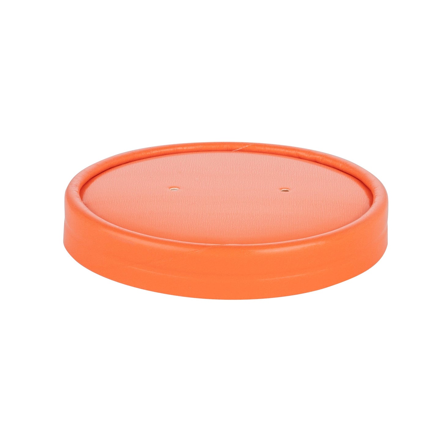 Bio Tek Round Tangerine Orange Paper Soup Container Lid - Fits 12 oz - 25 count box