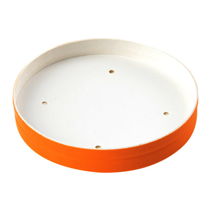Bio Tek Round Tangerine Orange Paper Soup Container Lid - Fits 12 oz - 25 count box