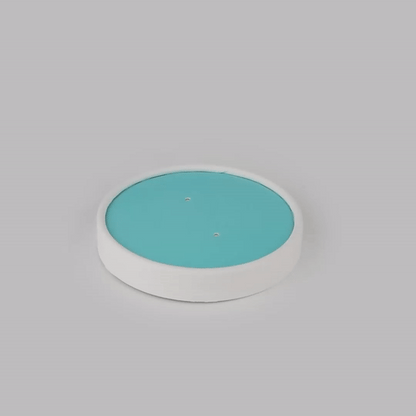 Bio Tek Round Turquoise Paper Soup Container Lid - Fits 12 oz - 200 count box