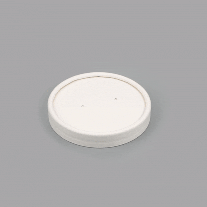 Bio Tek Round White Paper Soup Container Lid - Fits 8 and 12 oz - 25 count box