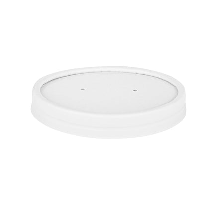 Bio Tek Round White Paper Soup Container Lid - Fits 8 and 12 oz - 200 count box