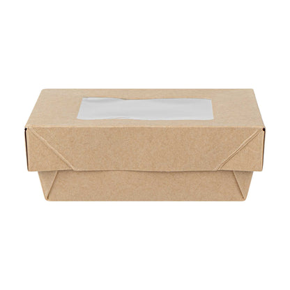 Cafe Vision 13 oz Square Kraft Paper Small Take Out Container - 4 1/2" x 4 1/2" x 1 1/2" - 25 count box