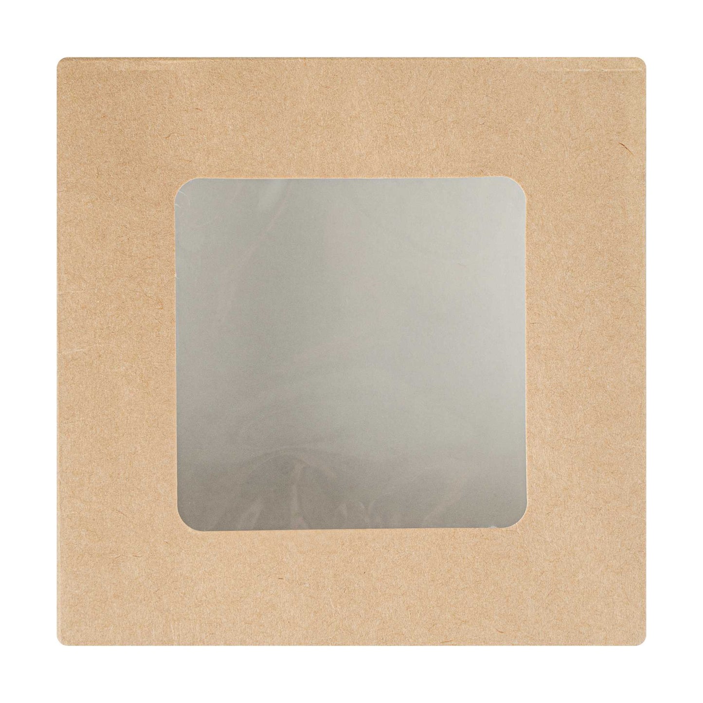 Cafe Vision 13 oz Square Kraft Paper Small Take Out Container - 4 1/2" x 4 1/2" x 1 1/2" - 25 count box