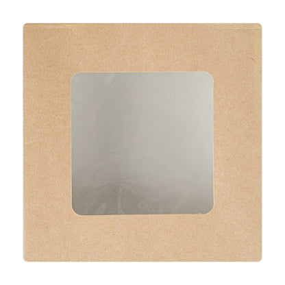 Cafe Vision 13 oz Square Kraft Paper Small Take Out Container - 4 1/2" x 4 1/2" x 1 1/2" - 200 count box