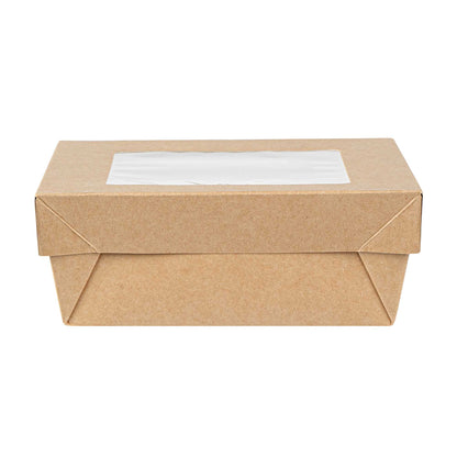 Cafe Vision 27 oz Square Kraft Paper Medium Take Out Container - 5 1/4" x 5 1/4" x 2" - 25 count box